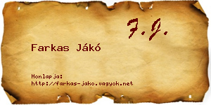Farkas Jákó névjegykártya